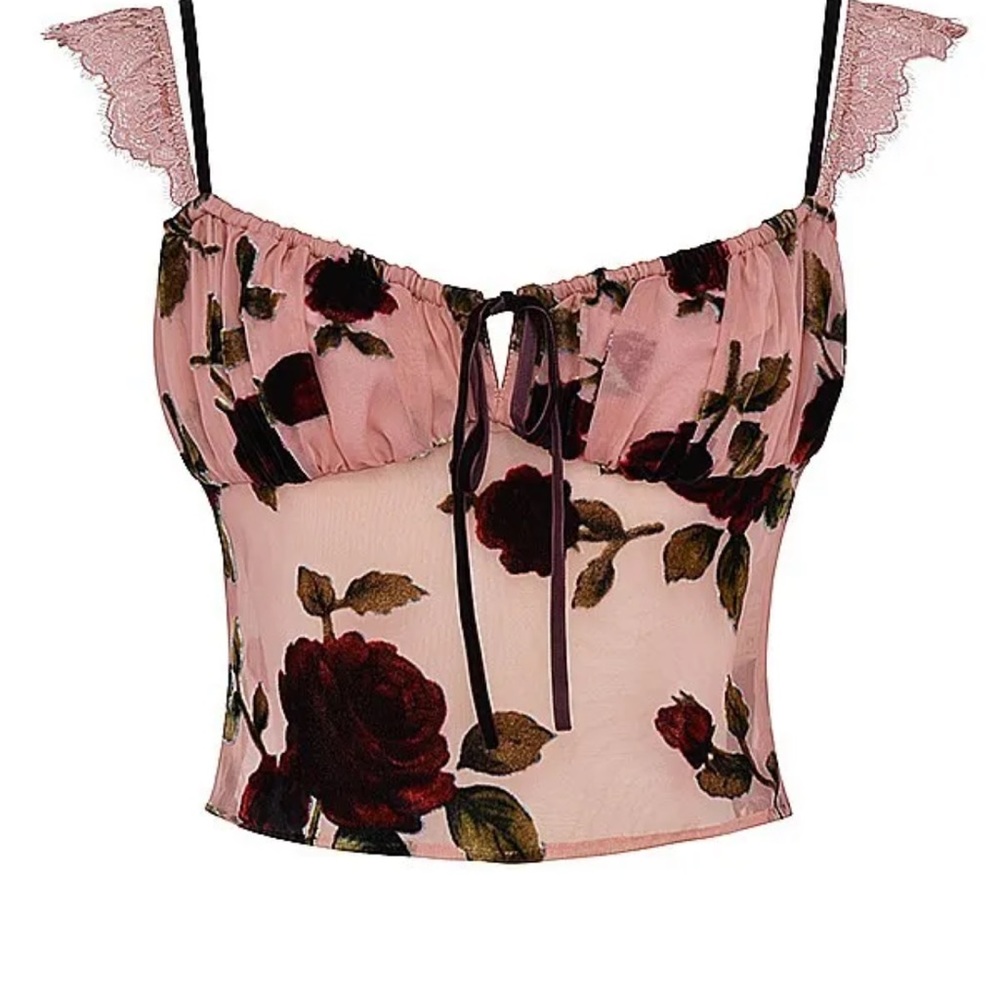 House of CB Bias Cut Skirt and matching Devore Velvet Georgette Crop Tan… - Picture 8 of 16